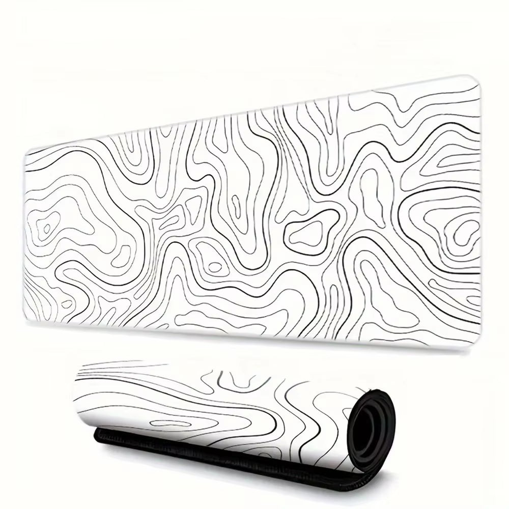 Large Extended Gaming Mouse Pad with Stitched Edges and Non-Slip Rubber Base