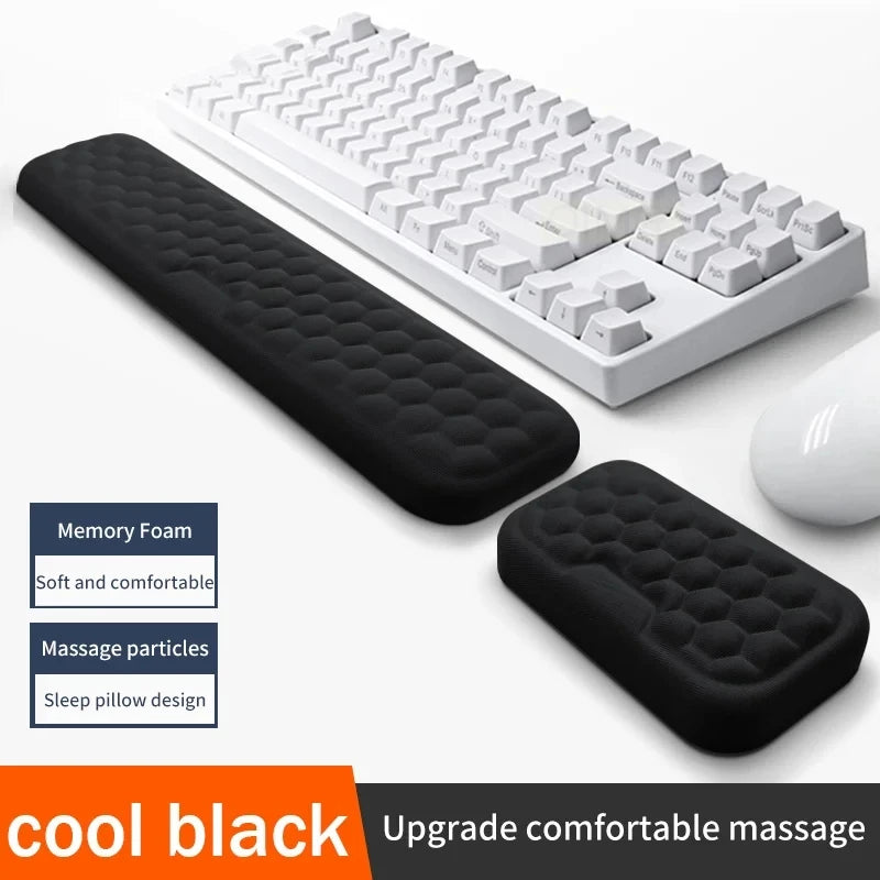 Ergonomic Memory Foam Keyboard and Mouse Wrist Support Set