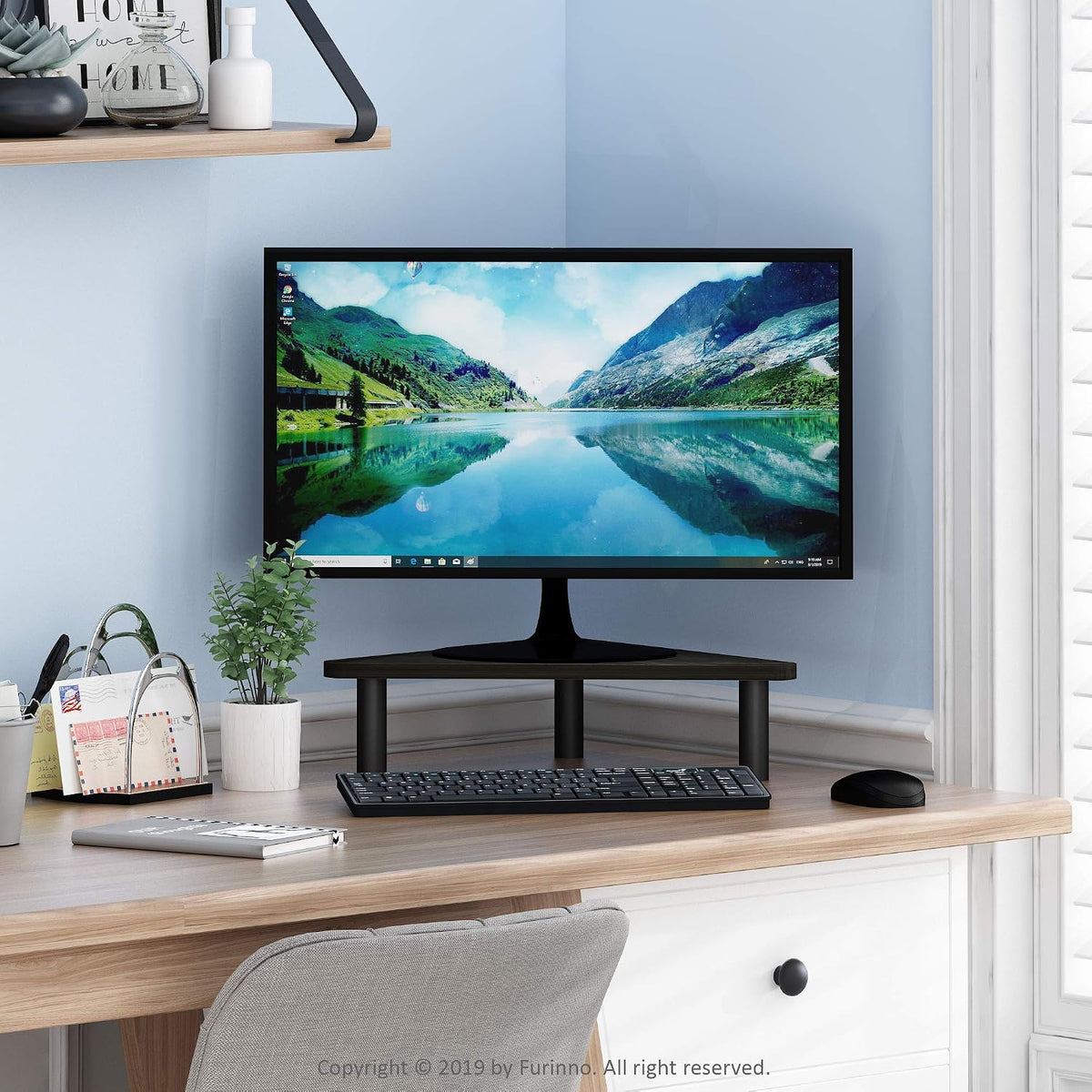 Triangle Corner Monitor Stand Elevation Platform