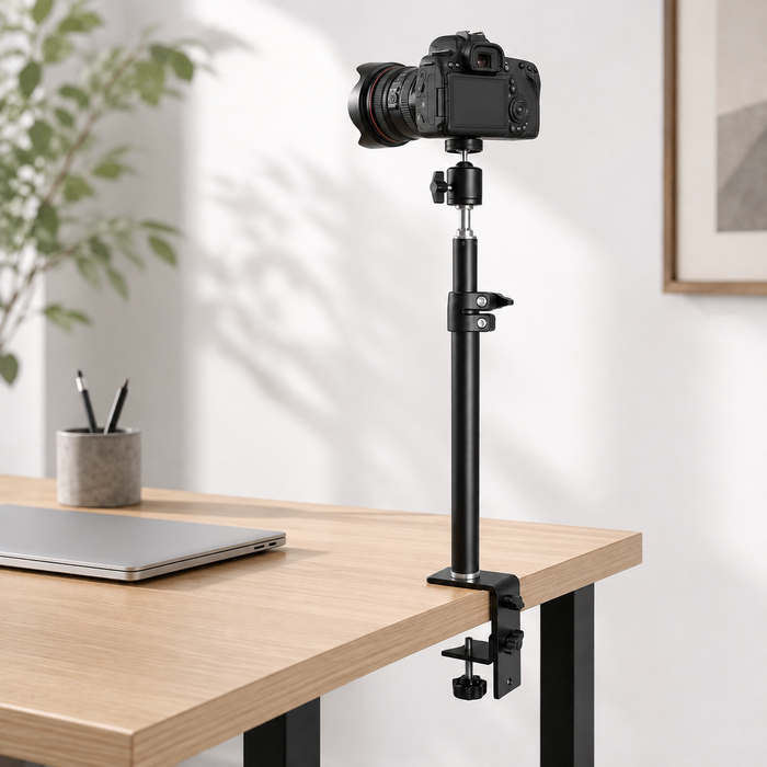 Adjustable Desk Mount Stand for DSLR Cameras & Lighting